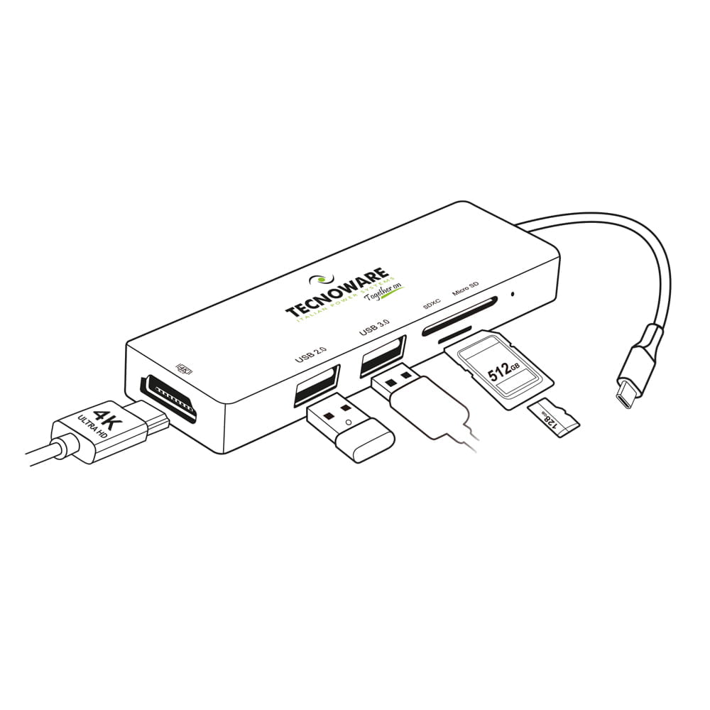 HUB USB TYPE-C 5 in 1 Adapter MOD. FHUB17693 - immagine 4