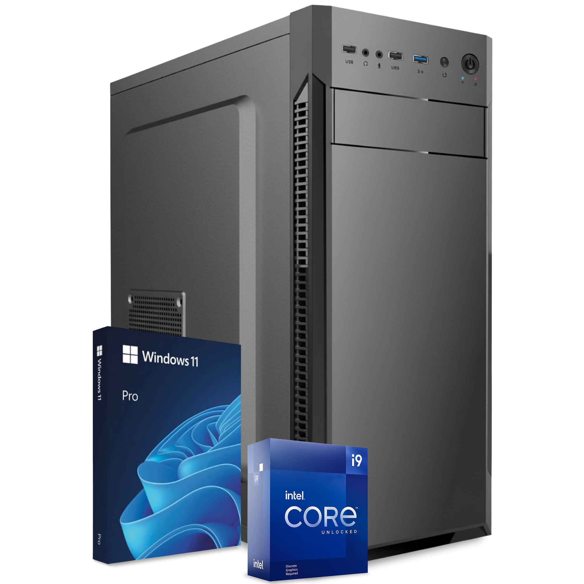 PC Fisso Completo – Computer Desktop Intel Core i9-14900 • RAM 16GB DDR4 • SSD 512GB NVMe M.2 • Scheda Video RTX A1000 8 GB • Wi-Fi AC e Bluetooth • Masterizzatore DVD • HDMI • USB 3.0 • Windows 11 Pro