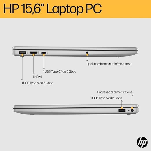 NOTEBOOK HP LAPTOP 15" INTEL CORE 5 120U - RAM 16GB - SSD 512GB MOD.15-FD0020SL - immagine 3